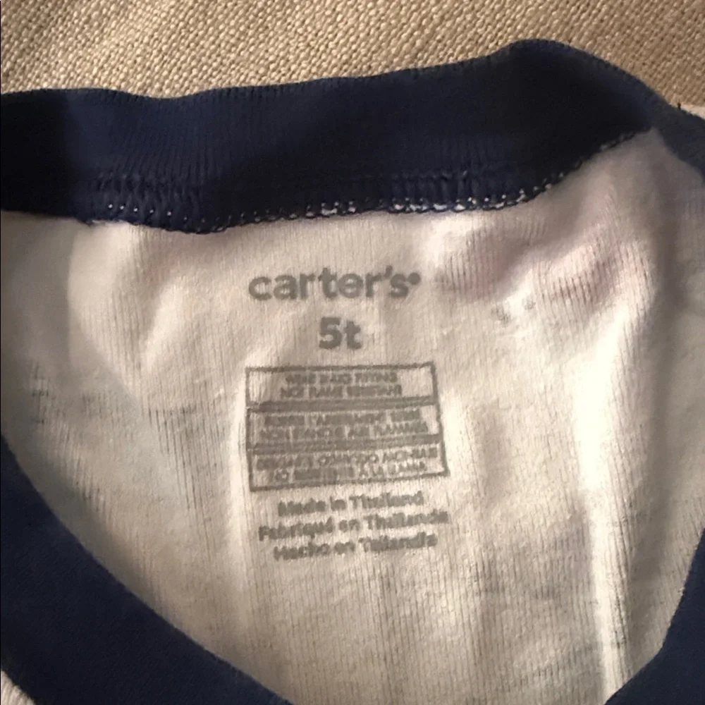 Carter's Navy and White Pajama Top